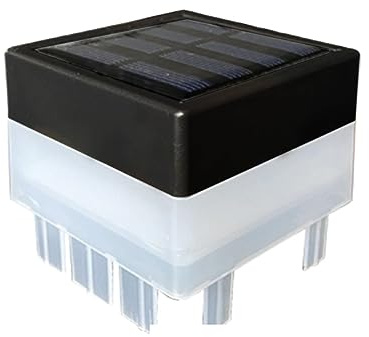 ALINUOYQ Luz LED solar de poste de fácil instalación, impermeable, lámpara de columna cuadrada, luz ambiental de brillo automático para el jardín del hogar