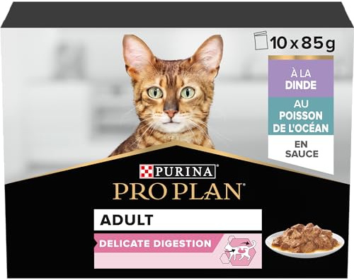 Pro Plan Adulte Delicate Digestion Dinde Poisson Sauce 10x85g