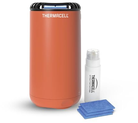 Thermacell Repellente Antizanzare Mini Halo, Per Esterno, Giardino e Patio, Protezione Efficace 21m², Inodore, Include 12 Ore di protezione, 1 Cartuccia + 3 Piastrine, Canyon