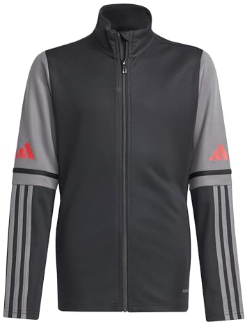adidas Unisex niños Squadra25 Training Kids Sweatshirt, Black/Team Grey Four/Pure Ruby, 11-12 Years