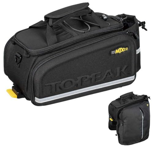 Topeak MTX 2.0 TrunkBag EXP Vattentålig cykelväska med expanderbara cykelsidor, kompatibel med alla MTX QuickTrack 2.0-ställ, svart
