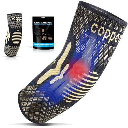 Coudiere Tendinite, Attelle Coude pour Femme Homme, Manchon de Compression Bras et Coude pour Tennis Elbow, Coudière Musculation et Epicondylite (Lot de 1, Noir, XL)