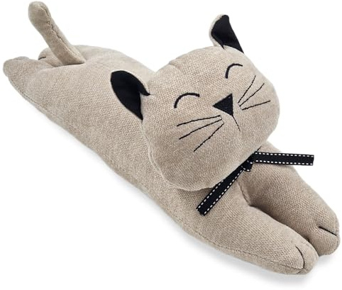 Türstopper Katze PURRFECT - Plüsch Türhalter Türdeko streckende Katze 38x9x18cm Creme