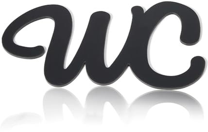 YFaith Tridimensional Cartel Aseos, 23 x 12,5 cm Placa para Puerta de Inodoro, Acrílico Carteles para WC, Negro Letrero Puertas Inodoro, para Decoración de Baños de Centros Comerciales