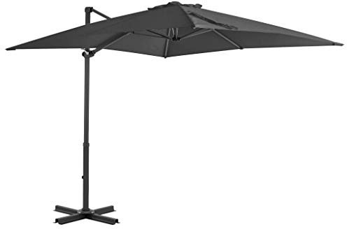 ShGaxin Sombrilla voladiza con poste aluminio gris antracita 250x250 cm, Parasoles De Jardin, Sombrilla Piscina, Sombrilla Terraza Exterior, Parasol Playa, Sombrillas Para Jardin - 44618