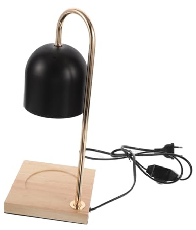 Genérico Lámpara De Cera Sin Lámpara Aromática De Base Cuadrada Velas Aromáticas Cálidas La Cera Se Derrite Lampara De Cera Velas Sin con Control Remoto Black Metal