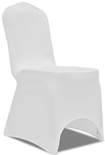 Xichuzi Fundas elásticas para sillas Blancas 100 Unidades, Funda Sillas Comedor, Cubre Sillas, Cubierta De La Silla, Funda Protectora Sillas
