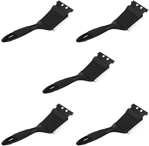 Bosiyrggrl 5 Pack BBQ Brush Barbecue Grill Brush Stainless Steel Wire Bristles Scraper BBQ Grate Cleaner Kitchen Replacement Parts Tools