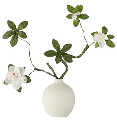 GLigeT Künstliche Blumen Topfpflanze Wohnzimmer Dekorative Simulation Blume Anordnung Azalee Pflanze Keramik Blume Produkte Kunstblumen wie Echt