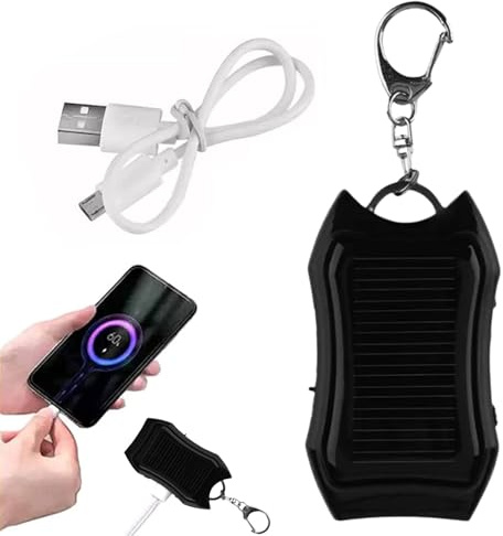 solar-Powers Bank Keychains, 1500mAH Travel Key Chain Battery Solar Charger Powers Bank, Portable Charger Keychains With LED Torch For Outdoor Survival Camping