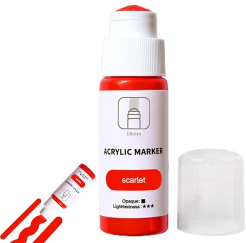 Pennarello per graffiti mop da 60 ml, in acrilico con punta da 18 mm, penna per scarabocchi permanente a base d'acqua, resistente all'acqua, resistente sbiadimento per tela, legno, metallo, vetro