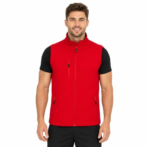 BWOLF Grin Gilet Softshell Antivento da Uomo, Cappotto Senza Maniche Leggero, Antivento e Impermeabile, Giacca Calda con Cerniera per Viaggi e Attività all'aperto