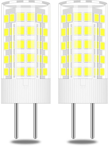 TRIJZHOU GY6.35 4W LED Äquivalent 30W-40W Halogen Halogenlampe AC DC 12V G6.35 Bi-Pin Sockel Mini Glühbirnen Weiß 6000K 2 Stück [MEHRWEG]