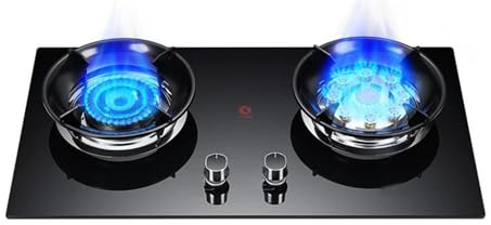 Cuisinière À Gaz Portable, 5,2 KW, 9 Cavités, 2 Brûleurs, Protection Anti-extinction, Grille En Fonte Et Verre Trempé, For Cuisine Domestique(NG)