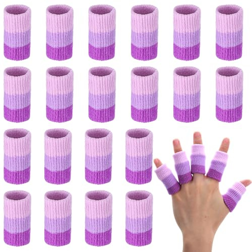 APLZGMG 20 protezioni per dita all'uncinetto, protezione a compressione, protezione per le dita, traspirante, elastico per l'uncinetto, la scrittura e la protezione in caso di artrite, sollievo dal