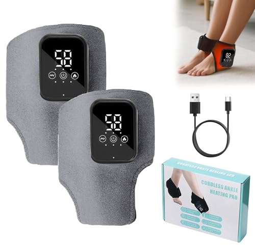 3-In-1-Fußmassager,Neuropathie Massagegerät,Foot Massage FussmassagegeräT Elektrisch 3 Modi Und 5 WäRmestufen, Portable Wiederaufladbar Ankle MassagegeräTe,für Schmerzfreie und Vitale Beine (2 StückA)