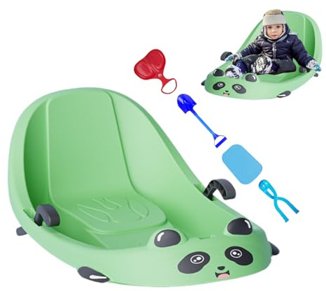 Luge De Neige | Sport d'hiver Convivial pour La Famille | Toboggan Luge De Neige avec Frein Intégré,pour Garçons Temps Froid Collines Enneigées Parc Arrière-Cour Terrain De Jeu