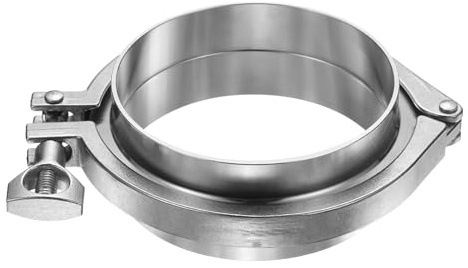 PATIKIL Sanitary Clamp Fitting, 4 Tri Sanitary Clamp to 4 Tube OD Weld Ferrule 304 Stainless Steel Heavy Duty Pipe Fittings with Silicone Gasket, Silver