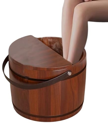 De Pied À Massage Réutilisable Avec Couvercle | En Bois Pour Pieds Pour Salle De Bain Maison Chambre Spa Établissement Et Soins Des Mains