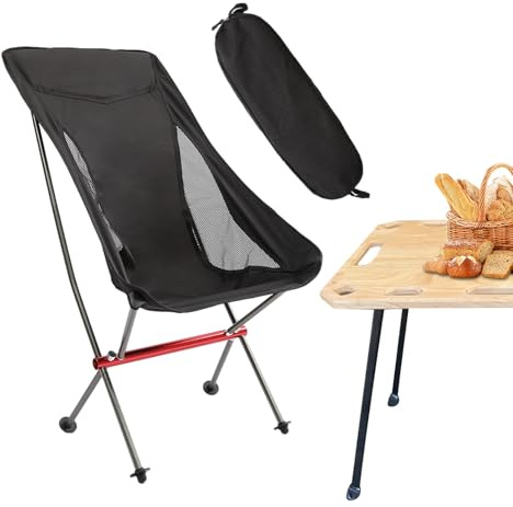 Outdoor Folding Chair - Portable Sitting Chair | Ergonomic Fishing Seat | for Fishing Camping Beach Picnic Patio Balcony Garden Backpacking Backyard