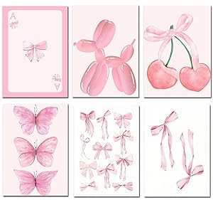 UxuoQxa 6 Stück 20x25 cm Clean Girl Bilder Aesthetic Zimmer Deko, Ästhetische Raumdekoration Clean Girl Deko für Schlafzimmer und Wohnzimmer, Yoga und Meditation Inspiration, Poster ohne Rahmen
