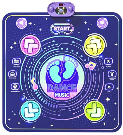 Qectial Elektronische Tanzmatte mit LED Lichtern Und Touch Funktion für Kinder Ab 6 Jahren (Mädchen Und Jungen)