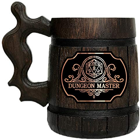 Dungeon Master Mug. Gamer Mug. Wooden Beer Tankard Made in Ukraine. Gift for Boyfriend. Wood Stein Dungeons and Dragons Mug. Wooden Mug. D&D Tankard. Geek Gift for Gamer/for Him. 0.6L 22 ounces