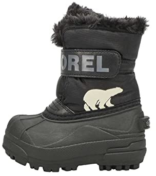 Sorel Snow Commander Waterproof bottes d'hiver imperméables pour enfants, Noir (Black x Charcoal), 22 EU