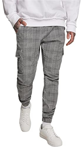 URBAN CLASSICS Pantaloni Quadrettati Uomo, Pantaloni Cargo con Polsini alle Caviglie, Grandi Tasche Laterali, Diversi Colori e Taglie S - 5XL