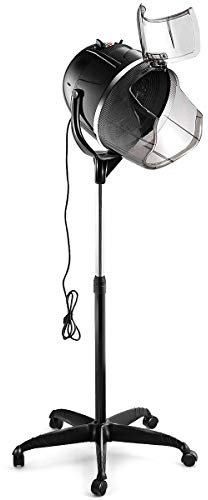 GOPLUS - Casco para secador de pelo en pie, con altura ajustable, 125-160 cm, temporizador ajustable, temperatura, cuidado capilar profesional, negro -1050 W