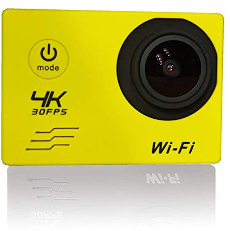 Action Camera, 4K 20MP Wifi Webcam Underwater Waterproof 40M Sports Camera with 2.0 Inch LCD Screen HDMI HD Output, for Live Streaming Stabilisation,Yellow