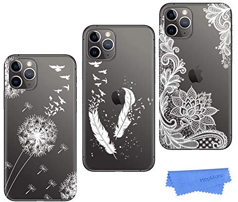 HopMore 3 Hüllen für iPhone 12 Mini Silikon Hülle Transparent mit Motiv Schutzhülle Durchsichtig iPhone 12 Mini Handyhüllen Dünn Cover Silikonhülle Crystal Clear Cases - Feder Löwenzahn Blume