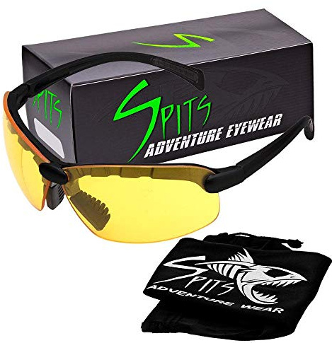 Spits Eyewear Top Or Bottom Bifocal Safety Glasses (Frame Color: Gloss Black, Magnifier: 1.25 Bottom Yellow)