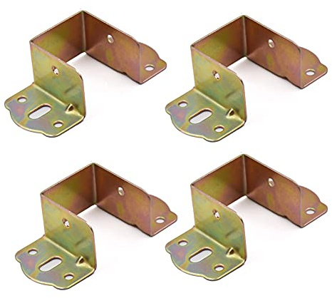 4pcs Bed Hinge,Bed Corner Metal Bracket,Furniture Fixed Bed Hardware Accessories,Thick Bed Support Hanging Corner Bed Closed Hinge