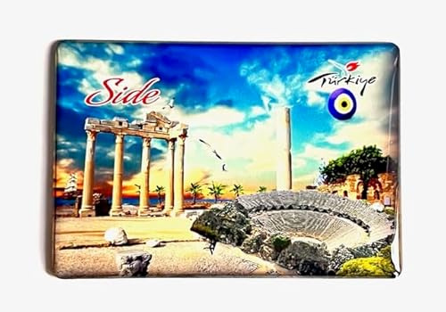 Side-Antalya,Türkei -Souvenir-Kühlschrankmagnet Fridge Magnet, Reiseandenken -aimant de refrigerateur -calamita de frigorifero-iman de nevera - koelkastmagneet