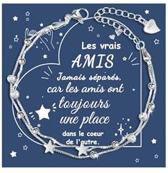 CheersLife Bracelet Femme Argent Bracelet Amitié Idee Cadeau Anniversaire Femme Cadeau pour Maman Fille Meilleure Amie Sœur Mère Épouse Couple