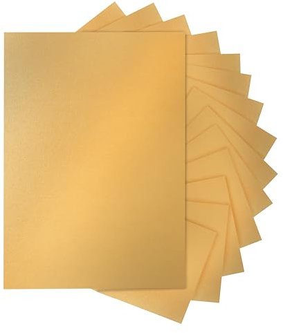 Silunkia 120 Blatt goldschimmernder Karton, 8,5 x 11 cm, Metallic-Papier, 250 g/m² dickes Papier für Geburtstagsdekorationen, DIY-Karten, Grußkarten, Hochzeitseinladungen, Schulbasteln