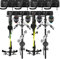SHEPIN Fahrradhalter Wandhalterung für 4 Fahrräder und 4 Helme, Fahrrad Wandhalterung Vertikal, Fahrrad Halterungen Wand für Garage oder Wohnung Mountainbikes Rennräder und Werkzeugaufbewahrungs