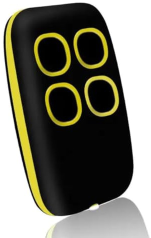 Telecomando Cancello Universali 4 in 1, Telecomando Rolling Code universale multifrequenza da 280 a 868mhz. Radiocomando Cancello programmabile Versione aggiornata con Lista compatibilità (Giallo)