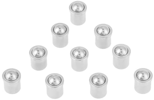 304 Edelstahl Kugelstößel, 10 Stück 5mm * 6mm Kugellager Federnde Druckstücke zum Einpressen, Spring Plunger Ball Push Fit Kugelfederkolben Körper, für mechanische Geräte Klemmen Formen Automaten