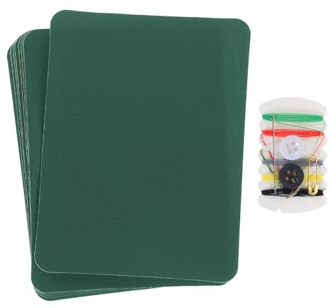 QUARKZMAN 8 Stück Flicken zum Aufbügeln Dunkelgrün, Innen und Außen Stoff-Reparaturflicken Aufbügeln, Selbstklebende Bügelflicken Aufbügelflicken für Kleidung, Sofa, Rucksack