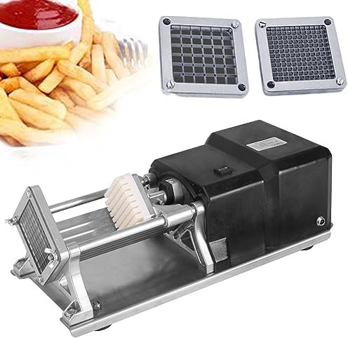 IUokLU Coupe-Frites en Acier Inoxydable pour légumes et Fruits commerciaux Lames de 6 mm et 12 mm Coupe-Pommes de Terre avec Pieds antidérapants Parfait pour Les,