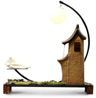 Fuentes de mesa para interiores Adornos de agua de cerámica de escritorio for sala de estar en casa de estilo chino, decoraciones creativas de fuente de agua circulante for escritorio Fuente de agua d