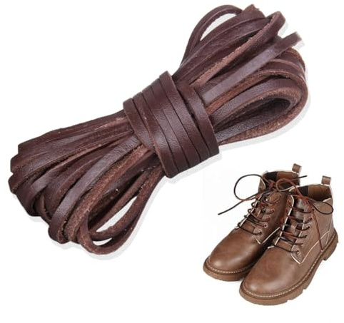 XUZOPIM 3 Mm De Ancho Y 5 M De Largo Cordón De Cuero Plano Cuerda De Cuero Genuino Tira De Cuero Correa De Cuero De Vaca Hilo Trenzado Cuerda Para Pulseras Collar Fabricación De Joyas Cinturones