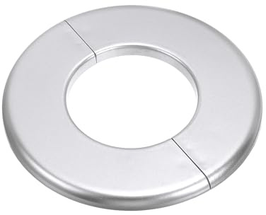 PATIKIL Rohrabdeckung Wand Split Flansch Rohrmanschette 2,52 (64mm), ABS Runde Selbstklebende Rosetten Wasserhahn Armaturen-Abdeckung für Küche Badezimmer Armatur Dekoration, Silber
