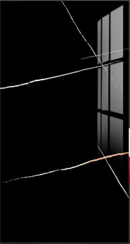 Gilen Confezione da 10 grandi piastrelle autoadesive da parete, impermeabili, effetto marmo, per bagno e cucina, facili da staccare e attaccare, 60 x 30 cm (nero marmo)