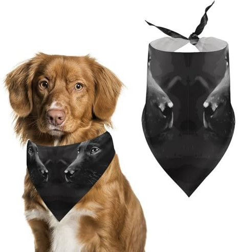 Hundehalstücher mit schwarzem Labrador-Welpen-Druck, Hunde-Lätzchen, waschbar, Polyester, Taschentuch, Dreieckstuch für kleine, mittelgroße und große Hunde