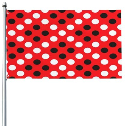 Dekorative Flagge mit roten und weißen Punkten für den Außenbereich, verwendet für Hof, Garten, Haus und Terrasse