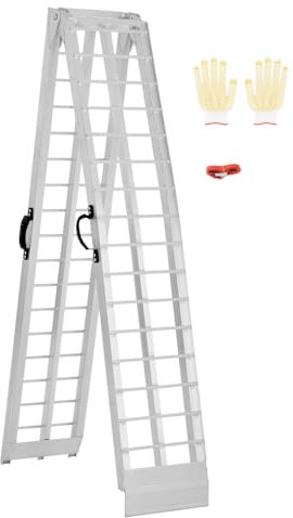 VEVOR Rampe in Alluminio da 272,15 kg 1 Pezzo, Rampa di Carico Universale Stabile con Maniglie, Superficie di Rampa più Ampia, Adatta per Motociclette, Biciclette Elettriche, Biciclette