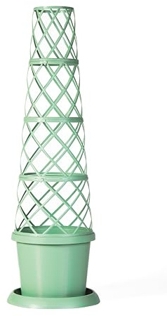 Garden Gear Plant Pot Tower Planter & Flower Climbing Frame, Height 130cm, Weather-Resistant in Mayan Blue or Pistachio Green (1, Pistachio Green)